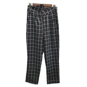 Shein Womens Size 4 Black White Plaid Slin Fit Trouser Pants